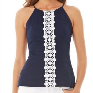 Lilly Pulitzer Annabelle Halter Size 6 Navy EUC